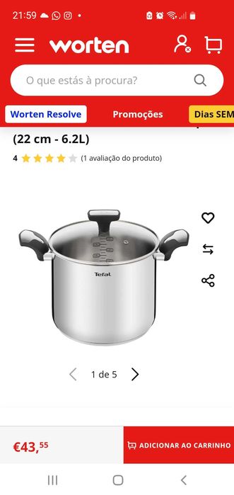 Panela tefal emotion 22cm nova