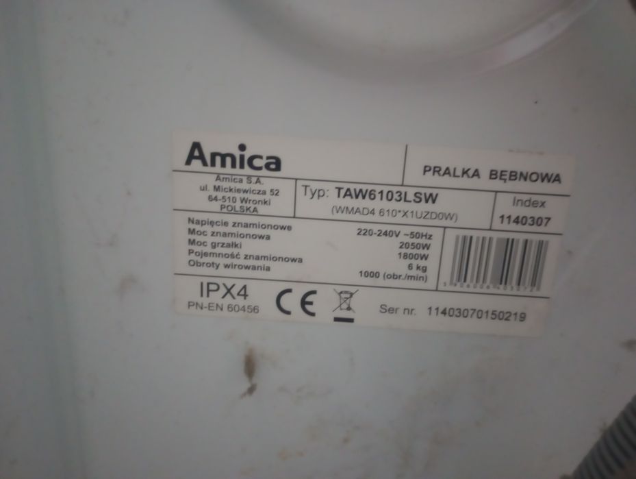 Pralka automatyczna Amica