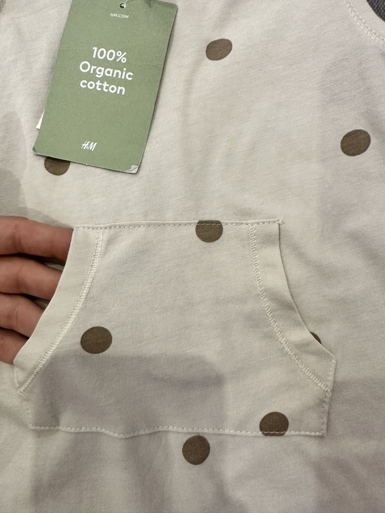Песочник боди комбез h&m бежевый горох