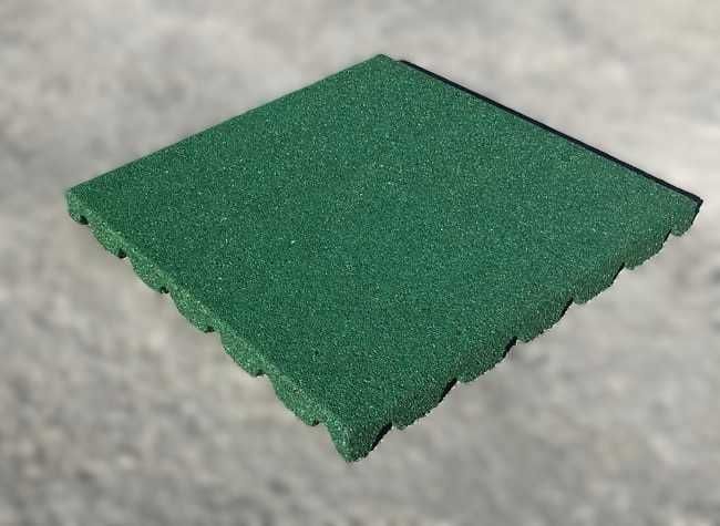 Piso de segurança de borracha Verde 50 mm