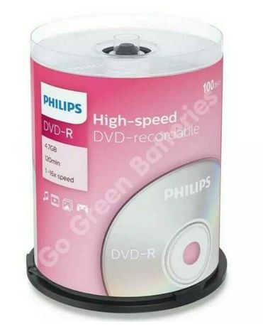 Philips DVD-R 4,7 GB 16x DVD 100 sztuk płyty Cake