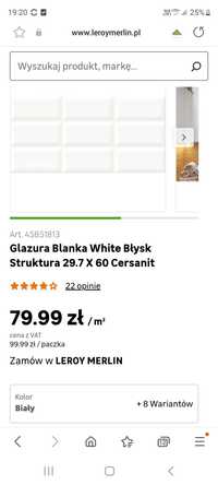 Nowe płytki kuchenne białe Bianca Leroy merlin