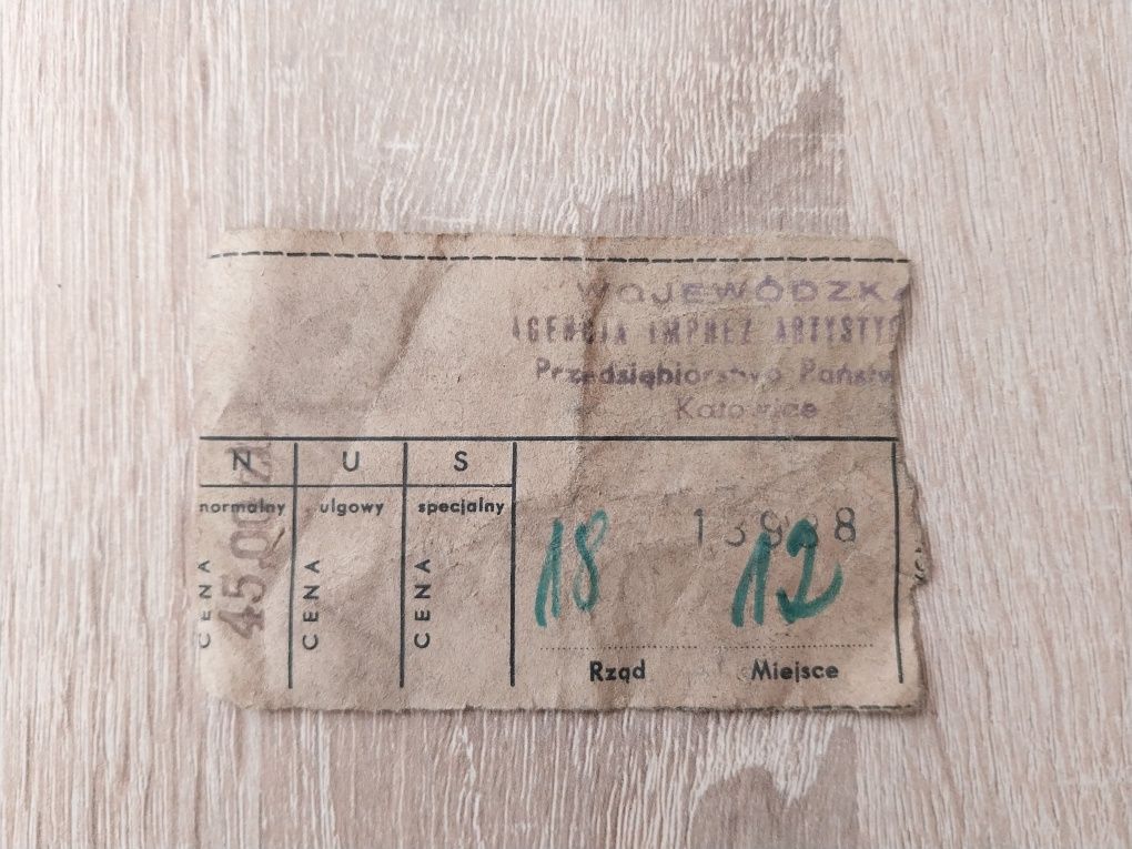Stary bilet - Katowice - 15 marz 1930