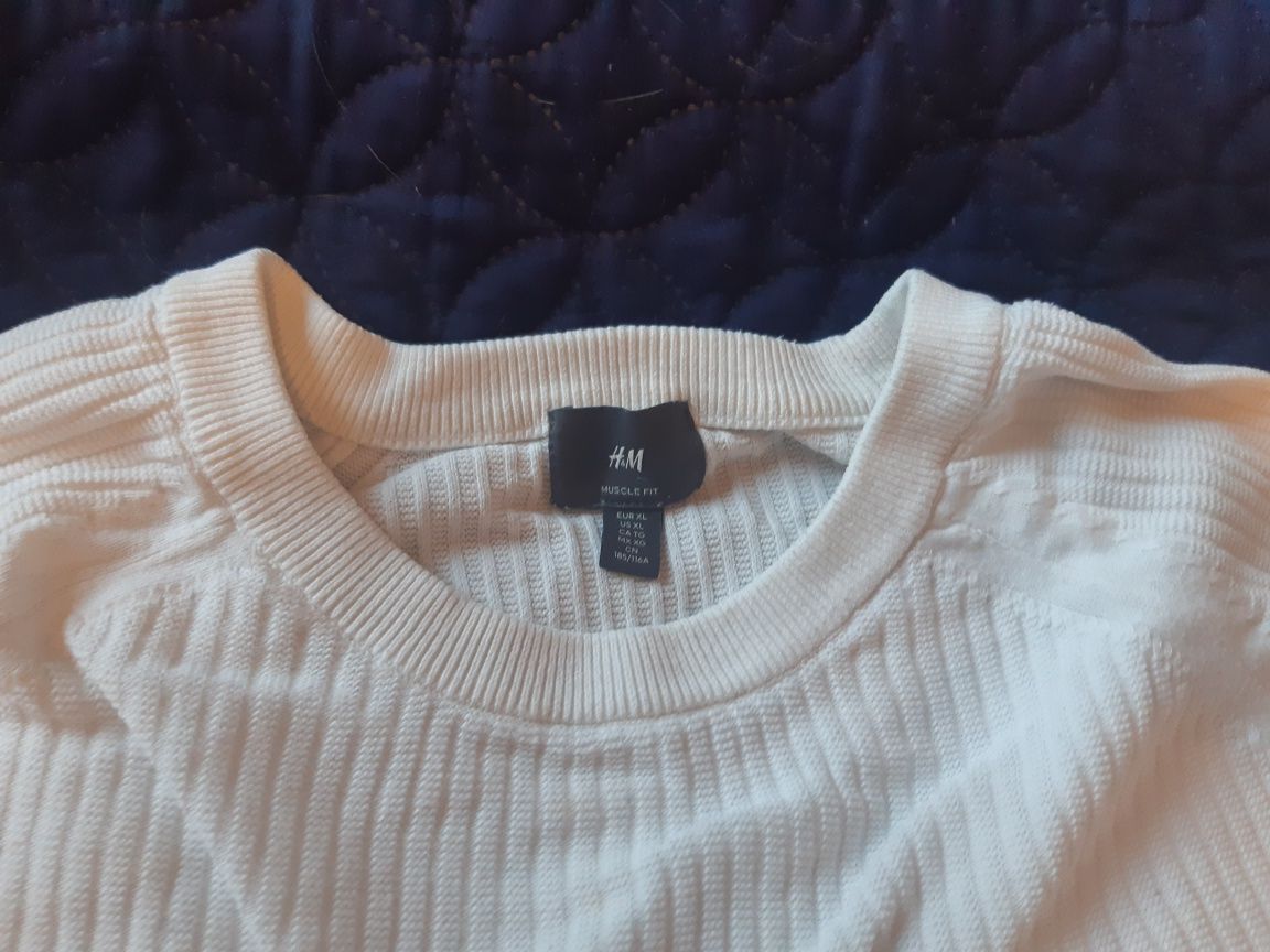 Bluza męska biała XL H&M Muscle fit