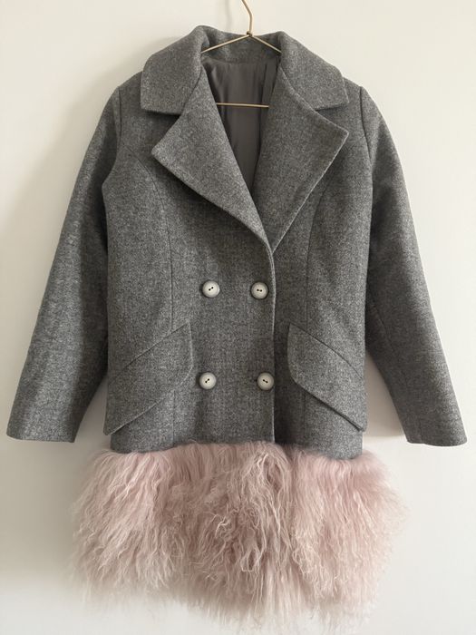 Пальто з хутром лами