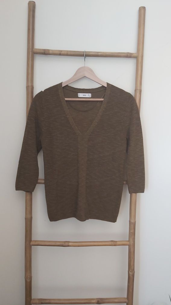 Camisola malha verde oliva da Mango