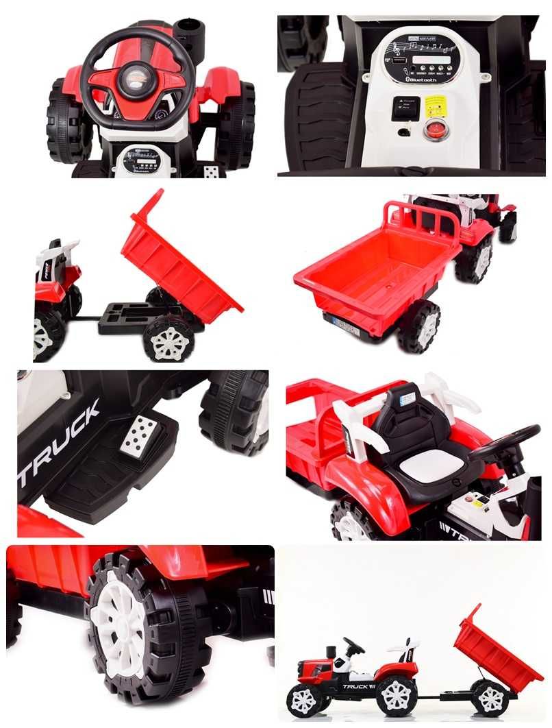 Mega Traktor dla dziecka, Przyczepka auto na akumulator HIT  Pilot
