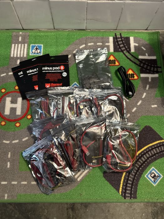 Risers expansores e thermal pads varios mining