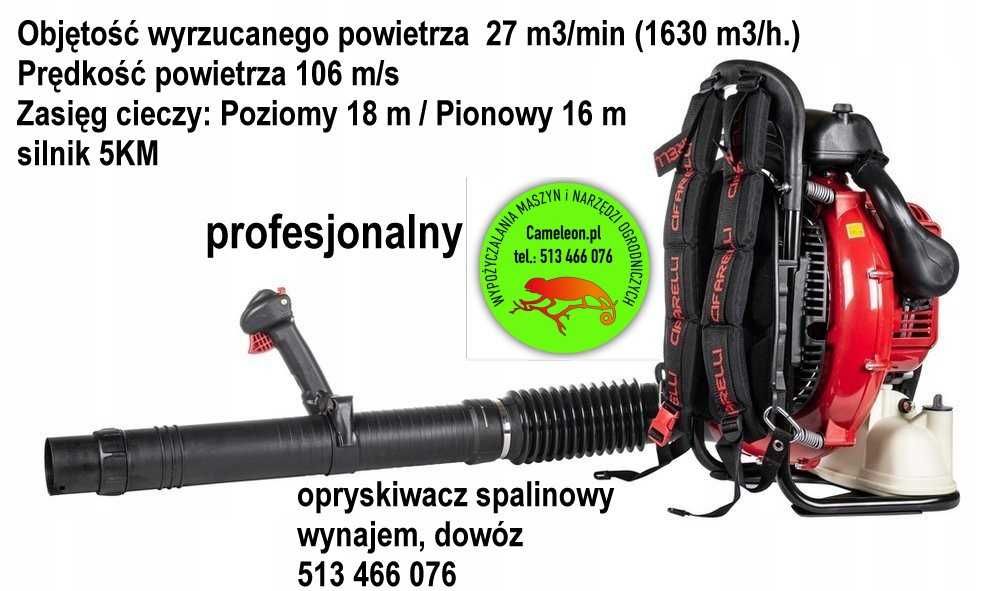 opryskiwacz sadowniczy spalinowy ogrodowy plecakowy wynajem