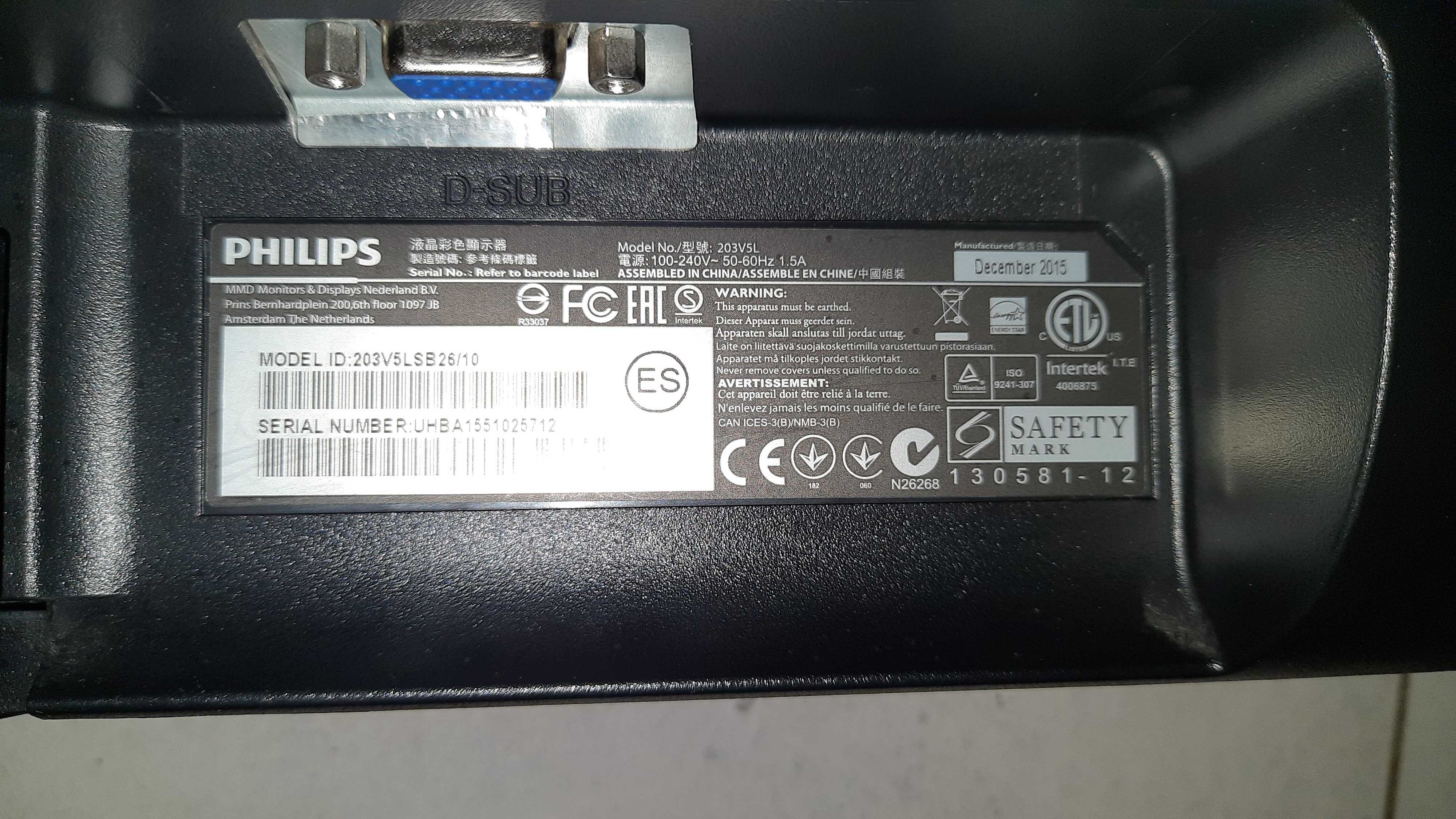 Monitor Philips 203V