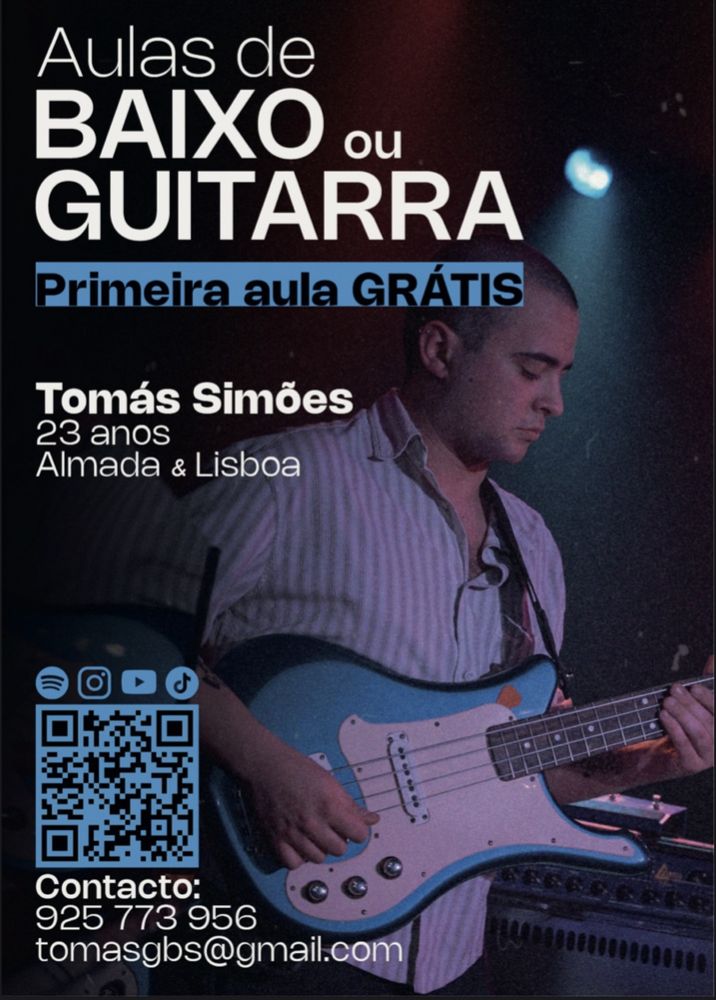 Aulas de Baixo e Guitarra (iniciação)