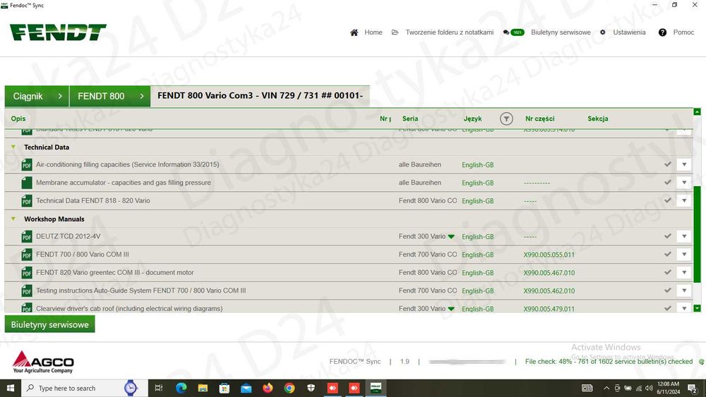 KATALOG Fendoc Sync Maszyny Rolnicze Fendt Serwisówki FULL PAKIET top