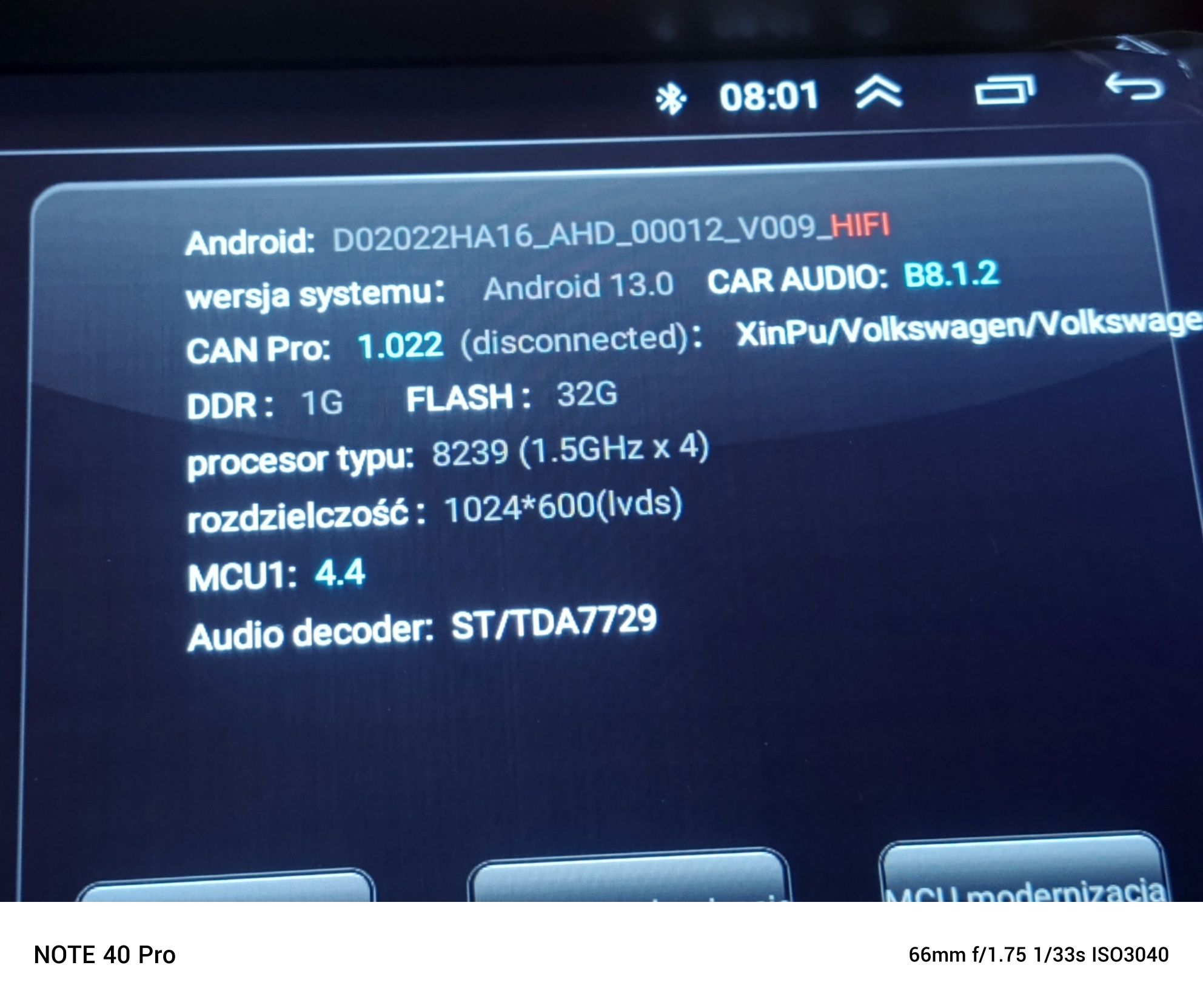 Radio android VW