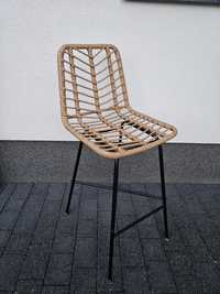 Hoker naturalny drewniany krzesło barowe boho