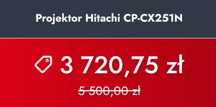 Projektor Hitachi CP-CX251N 3690  zł zamiast 5500 zł