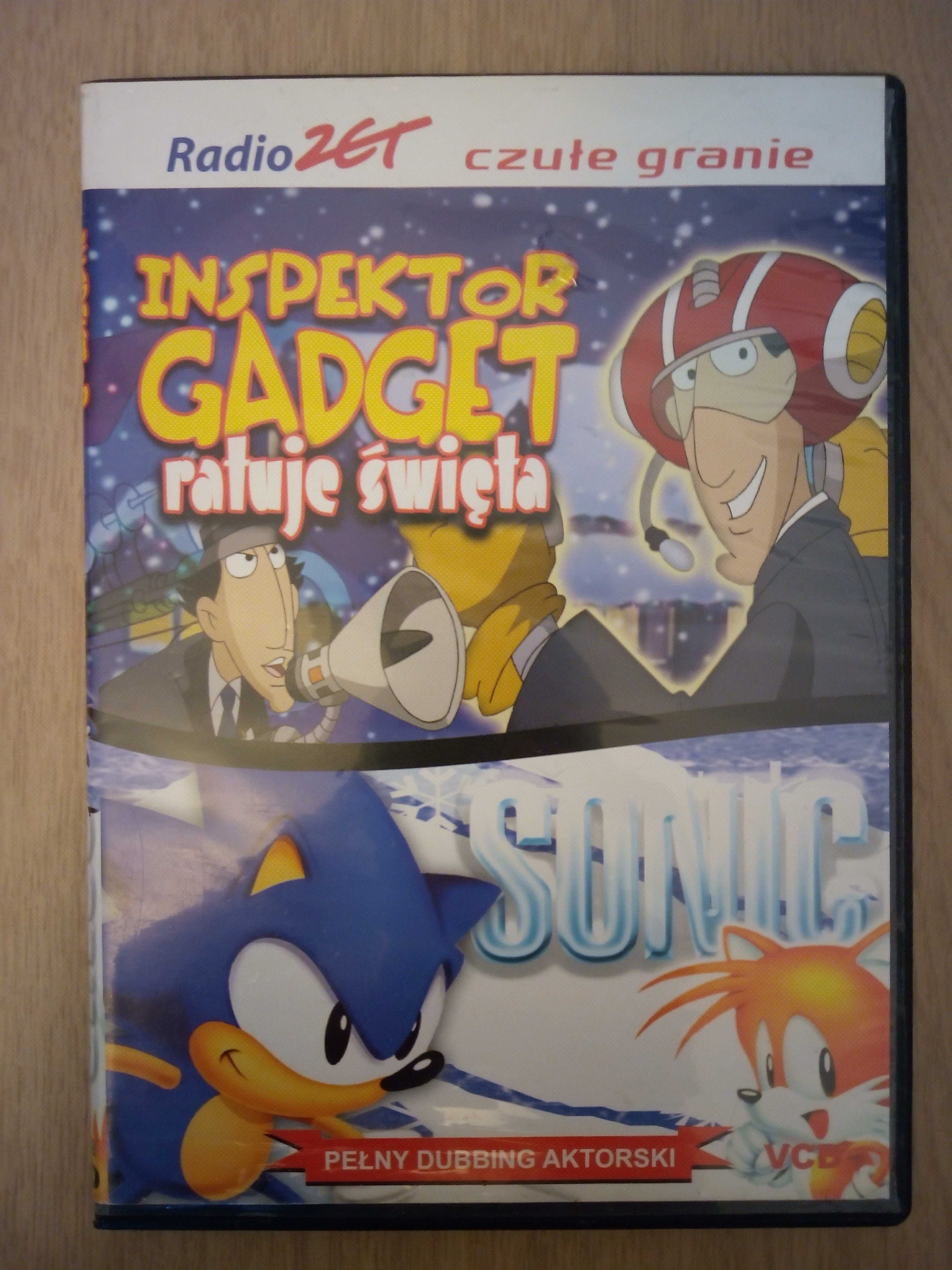 filmy dla dzieci: "Inspektor Gadget ratuje święta" i "Sonic", VCD