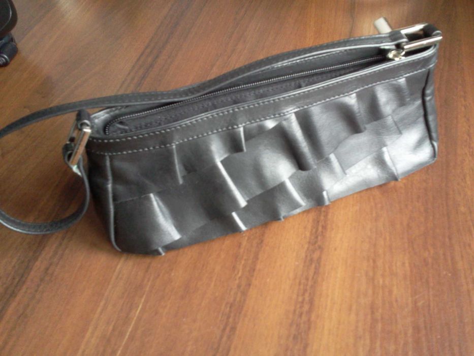 Сумка клатч чорна класика натуральна шкіра