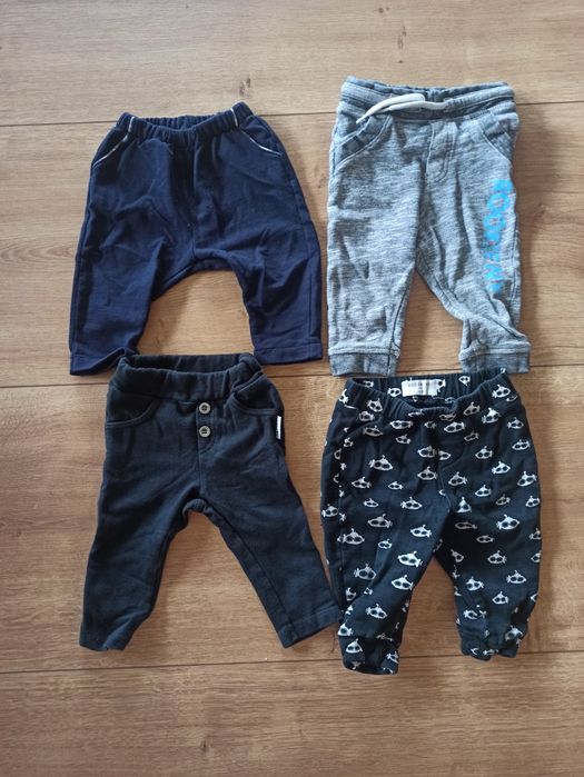 Spodnie dresowe niemowlęce r. 6-9 m 4 szt.