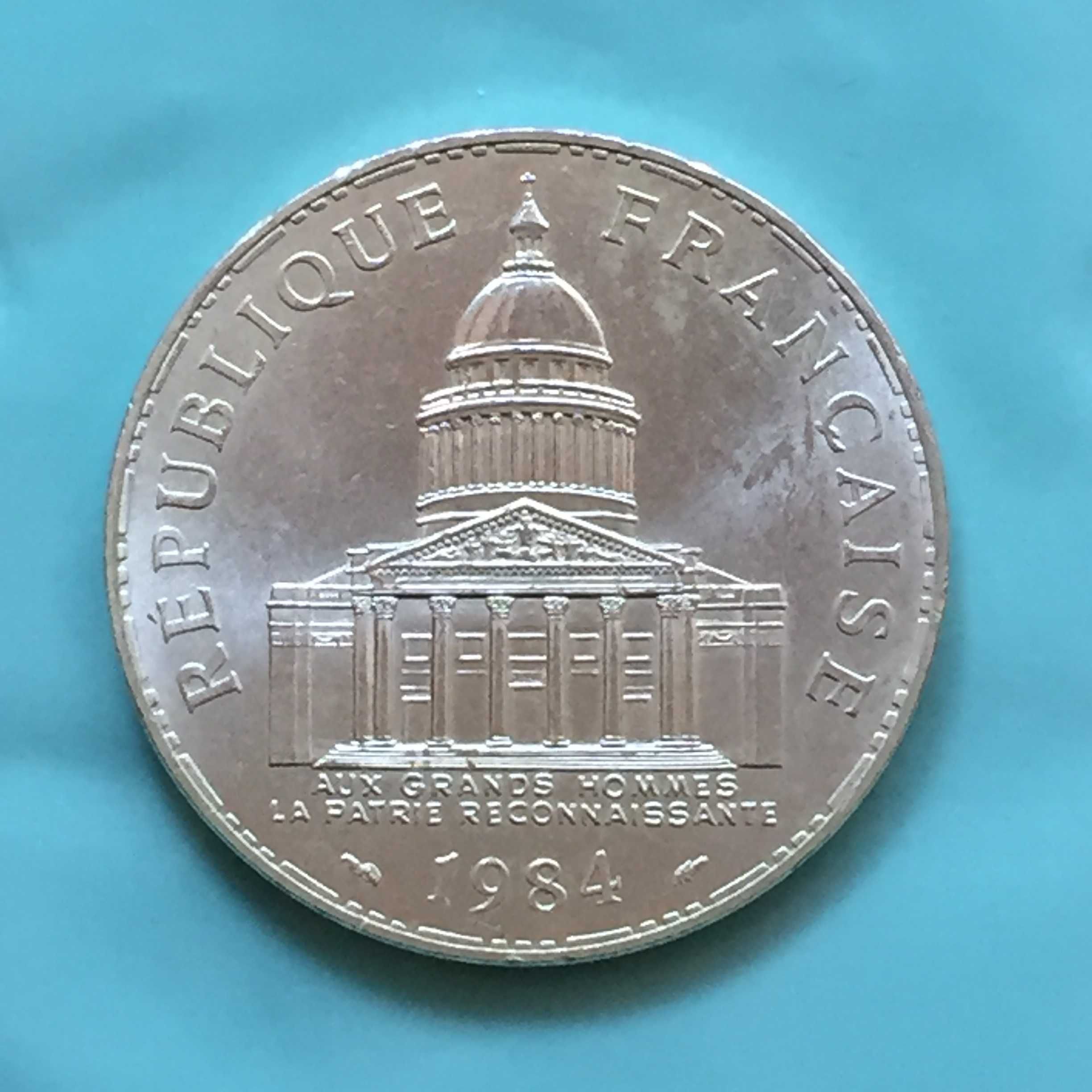 França - moeda 100 Francos 1984 - Pantheon - prata