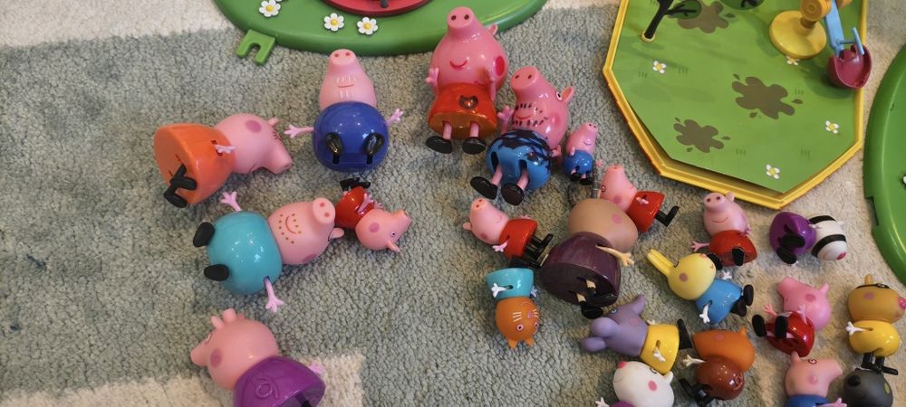 Świnka Peppa, Pig, plac zabaw, domek, kawiarnia, samochód, figurki