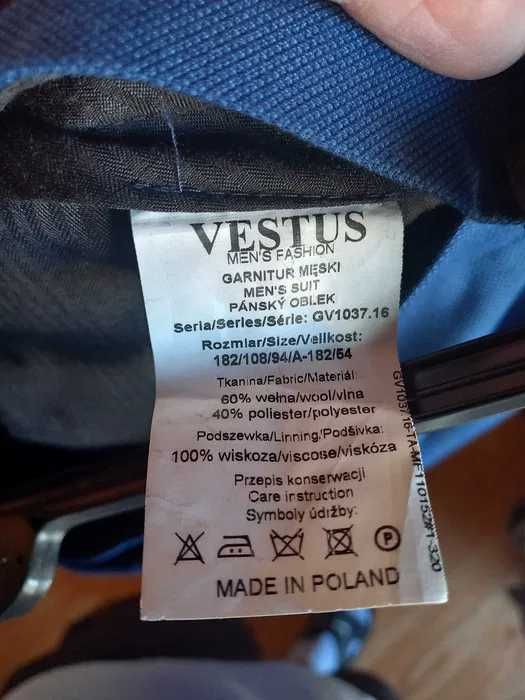 Garnitur męski Vestus roz.XL 54 182/108/94/A-182/54 stan idealny