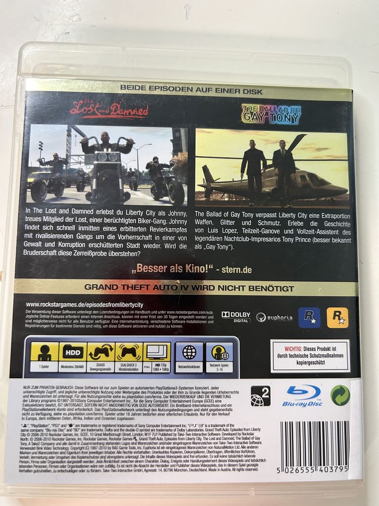 Grand Theft Auto Episides From Liberty City PS3 Play Station 3 gra