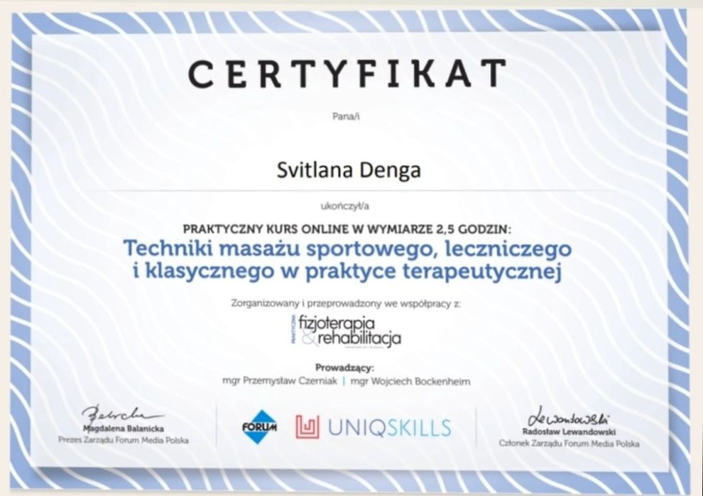 Masaż prozdrowotny w Łodzi