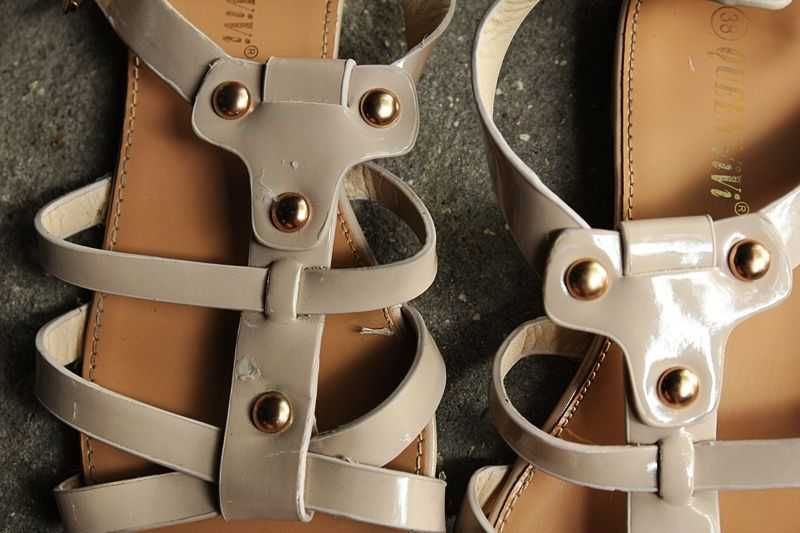 beżowe sandałki rzymianki 38 buty damskie letnie sandały