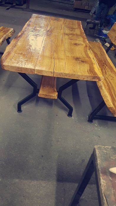 Stół ławki komplet dębowy
