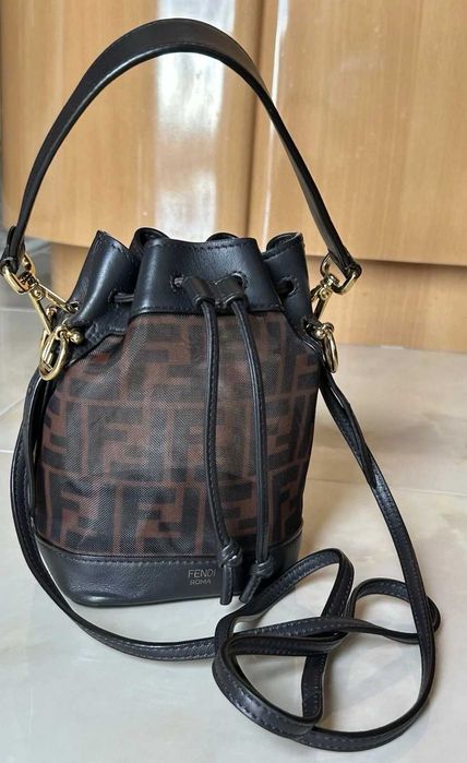 Fendi Mesh Vitello Mon Tresor Mini Bucket Bag