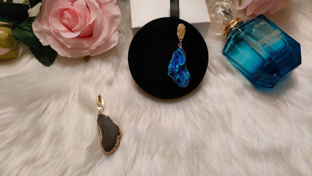 Nowe złote kolczyki. Kolczyki kameleon. Unikat. Kolczyki Glamour