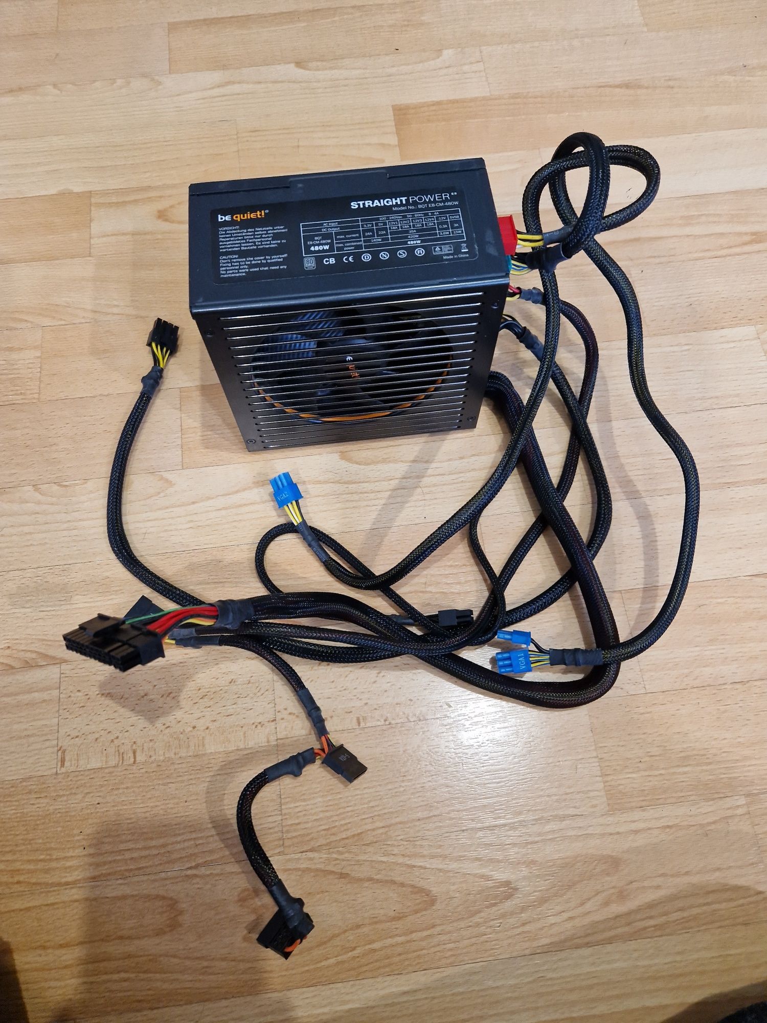 Модульний блок живлення BEQUIET 480w  6+8(6+2) відеокарта