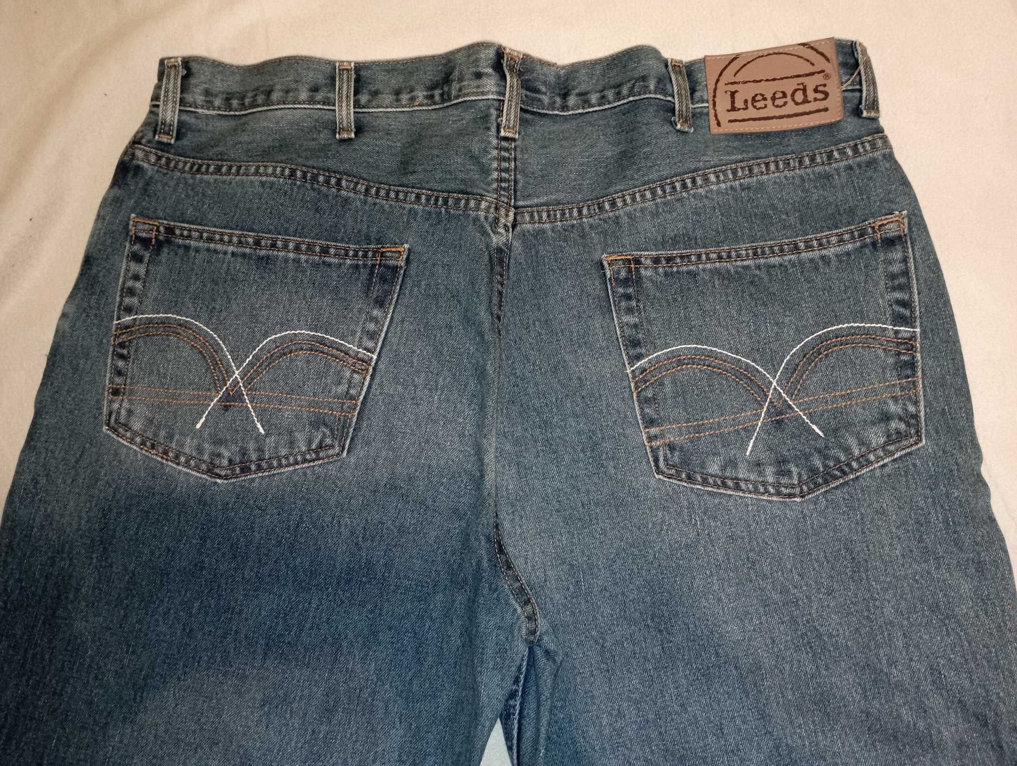 LEEDS spodnie męskie JEANS W42 L32 *