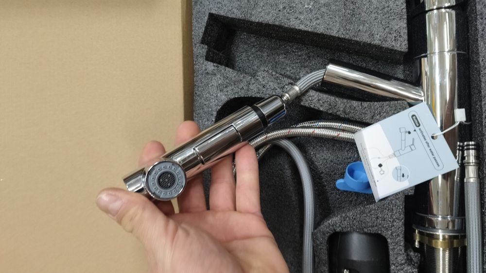 Bateria kuchenna dayone 2 w 1 z prysznicem wyciąganym elastyczny