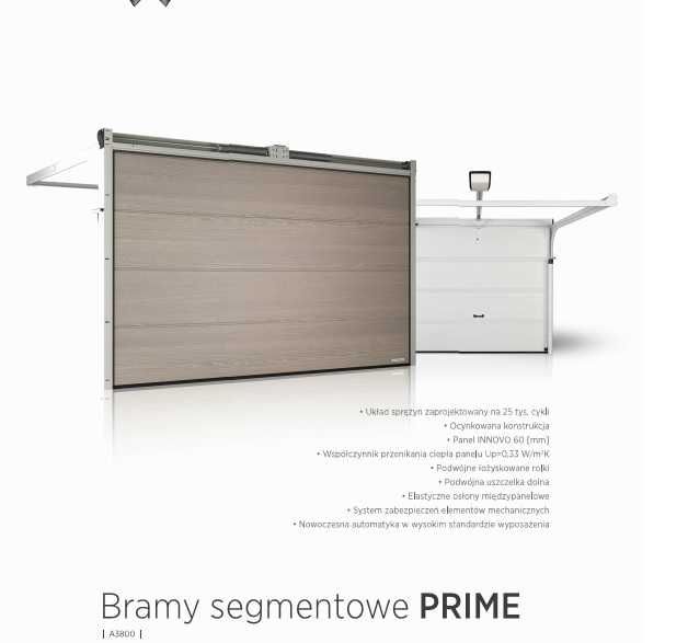 Brama segmentowa panelowa PRIME WIŚNIOWSKI 2400 x 2100 mm ANTRACYT