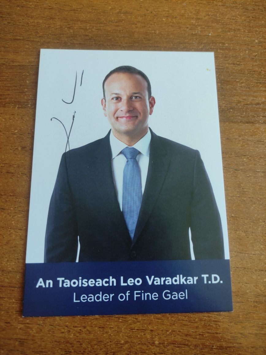 Autograf, podpis - Leo Varadkar Teachta Dala Teachta Dála Polityka