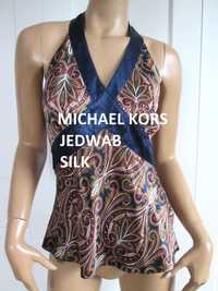 Michael Kors jedwabna bluzka 100% jedwab silk odkryte plecy S XS 34 36