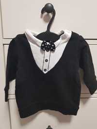Elegancki sweter czarny z muchą rozm.68 H&M,Święta,Boże Narodzenie