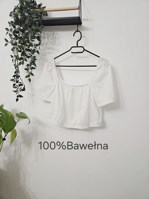 Biała bluzeczka damska z bawełny H&M