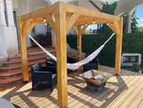 Pérgola em madeira - jardim