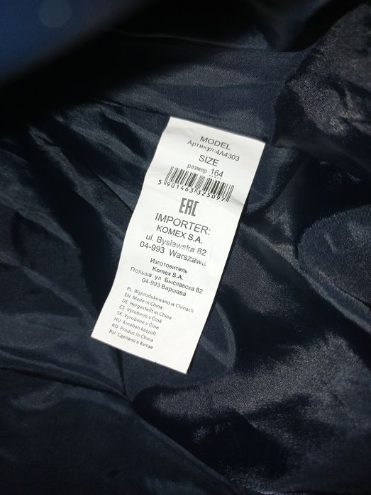 Zimowy płaszczyk granat z kapturem Lincoln&Sharks nowy_sukienka_czapki