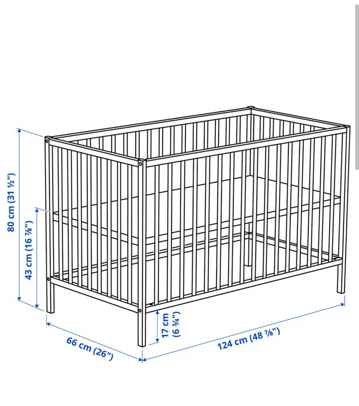 Berço Madeira IKEA SNIGLAR Cama de Grades