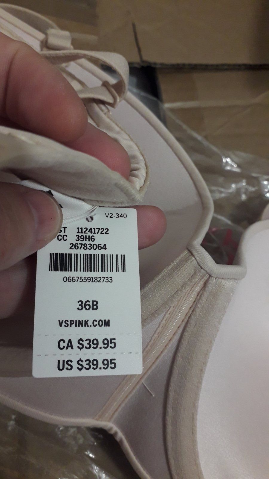 Бюстгальтер Victoria's Secret Pink  PUSH-UP  беж 36B (80b)