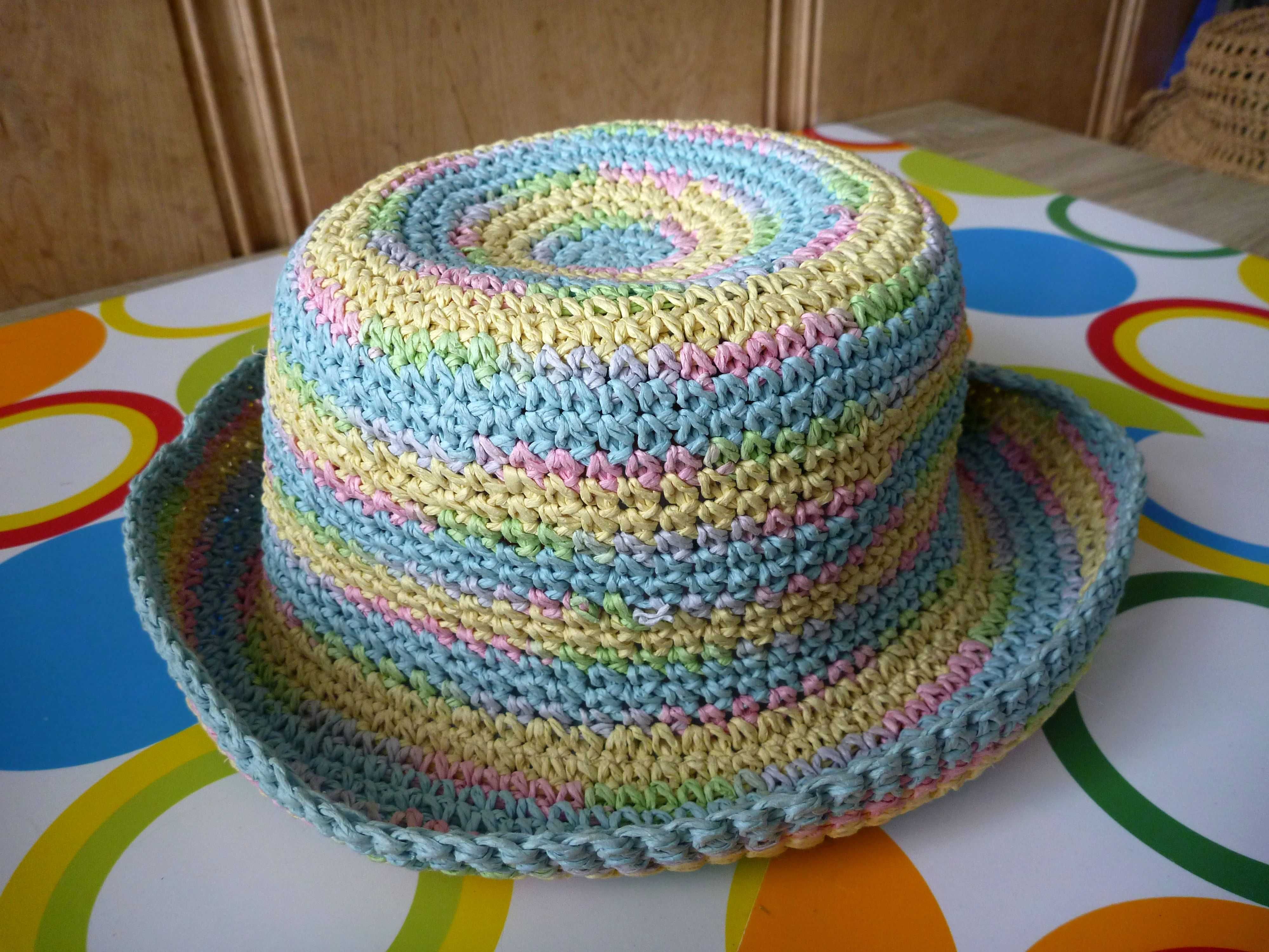 Kolorowy kapelusz czapka kapelusik dziewczęcy - 54 cm