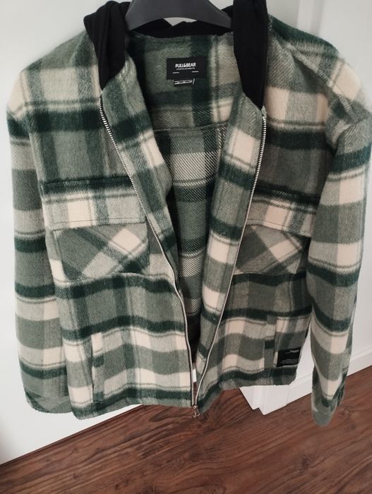 Casaco estilo camisa de lã