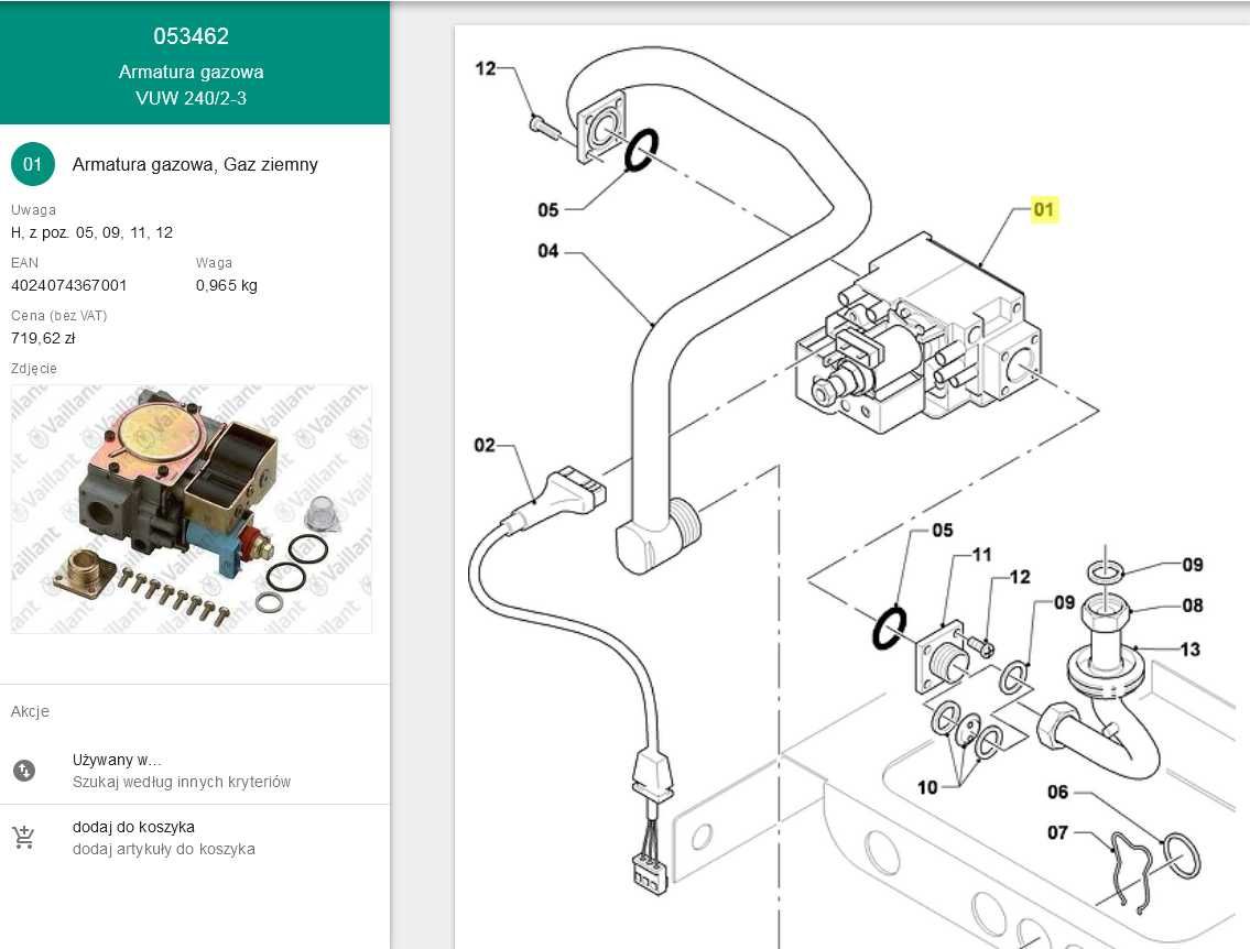 Armatura gazowa SIT 845 SIGMA używana sprawna 100% vaillant buderus