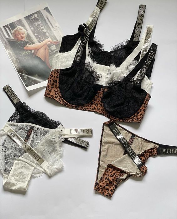 Мережний комплект білизни Victoria's Secret без паралону на кісточці