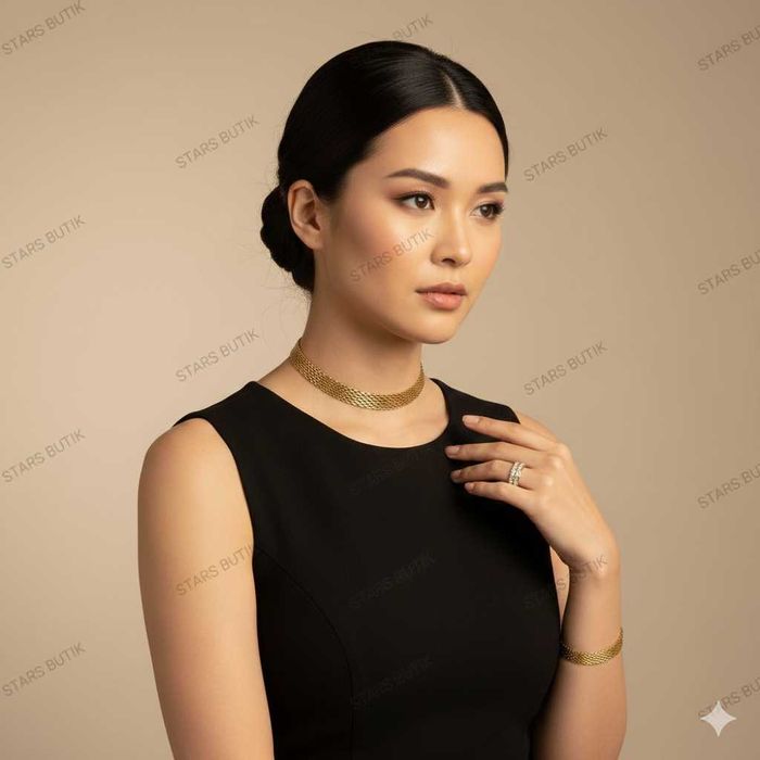 Szeroki łańcuszek choker pleciony stal chirurgiczna 316L unikat