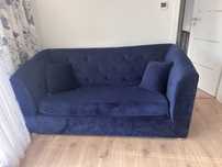 Sofa rozkładana, granatowa