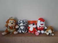 М'які іграшки лисиця, тигреня, мавпа, пес, кіндеріно (всі разом)
